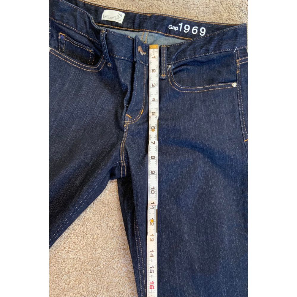 Gap Womens Jeans Size 28 Dark Blue Denim Cropped Straight Leg‎ Preppy Y2K Casual - Picture 9 of 15